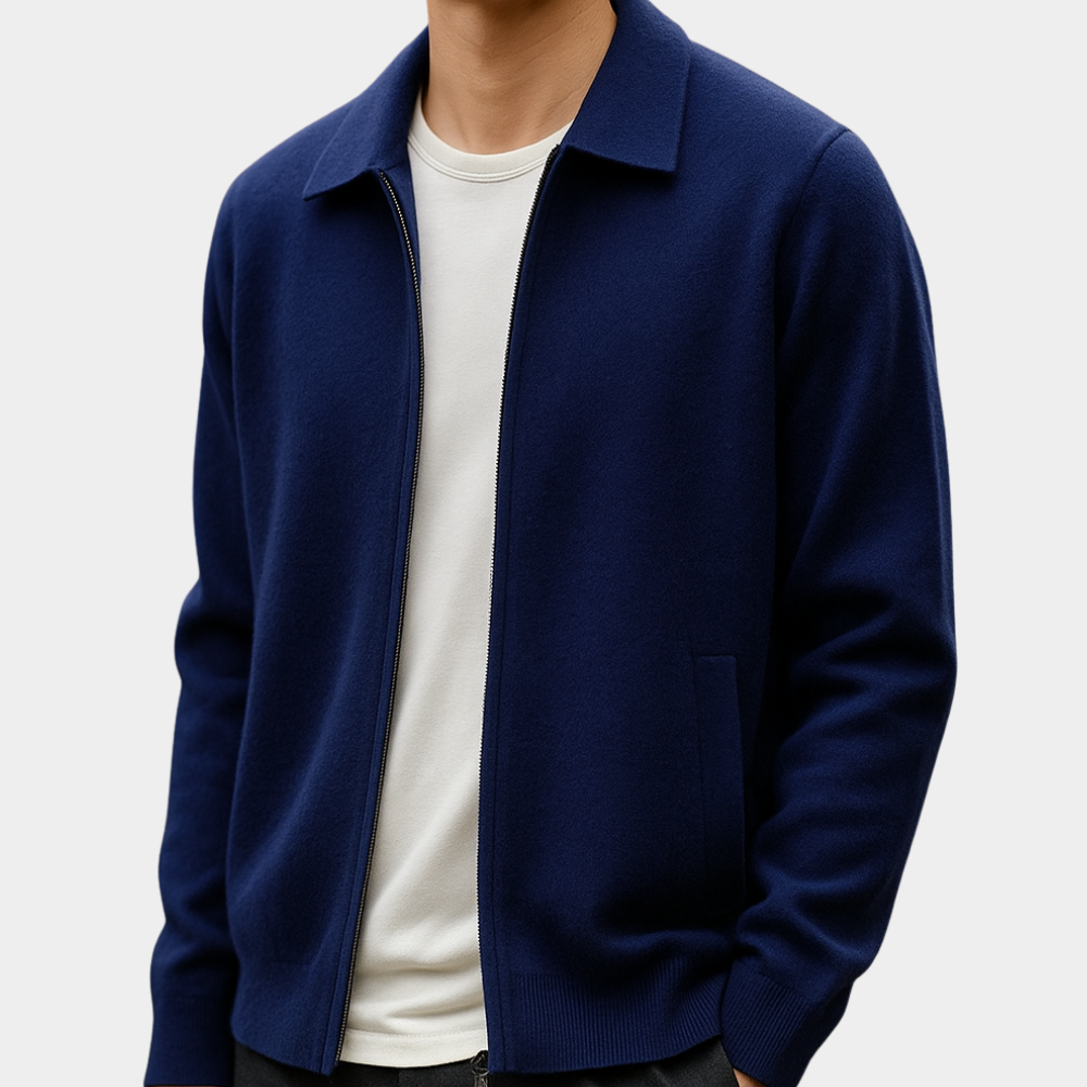 Men's Timeless Zip Cardigan Relaxed Fit Long Sleeve Classic Layering Casual