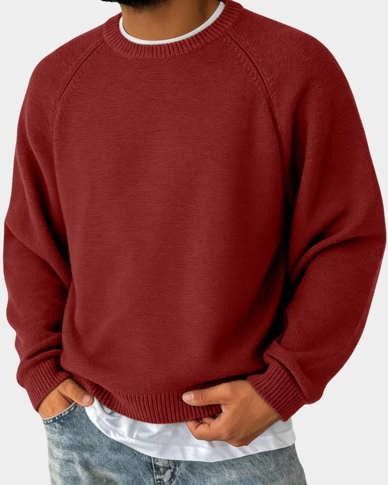 Men's Casual Crew Neck Jumper Relaxed Fit Long Sleeve Everyday Layering