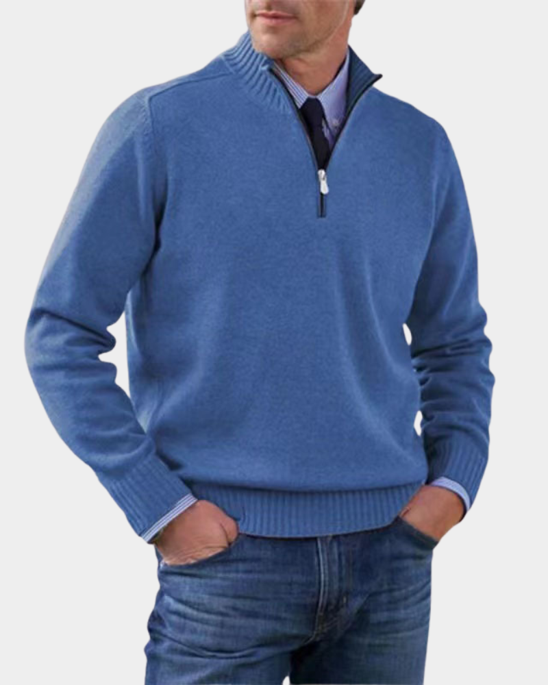 Men's Everyday Zip-Up Sweater Relaxed Fit Long Sleeve Casual Layering