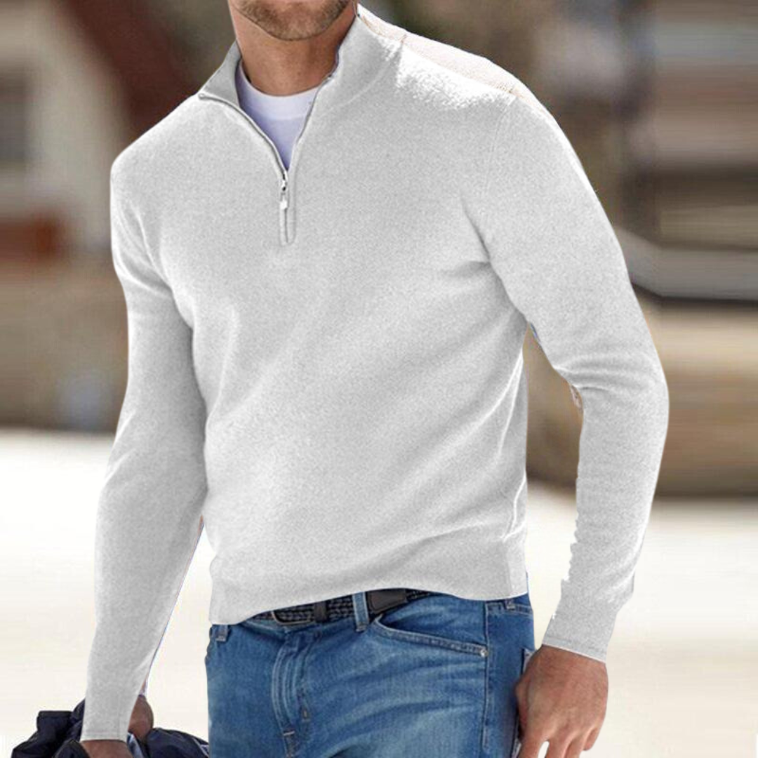 Men's Half-Zip Pullover Relaxed Fit Long Sleeve Casual Layering