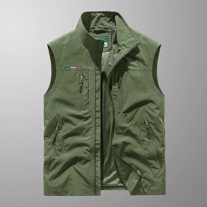 Men's Stylish Outdoor Vest | Zippered with Stand-Up Collar
