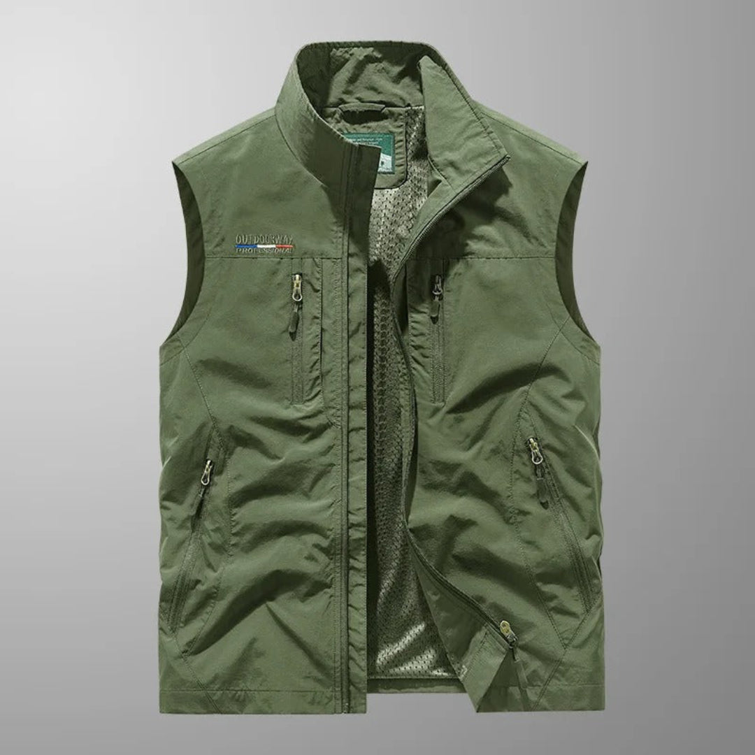 Men's Utility Vest Multi-Pocket Outdoor Adjustable Functional