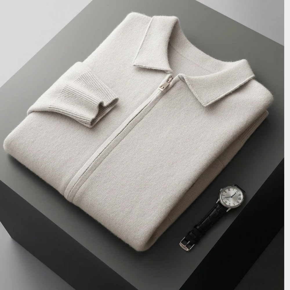 Men's Timeless Zip Cardigan Relaxed Fit Long Sleeve Classic Layering Casual