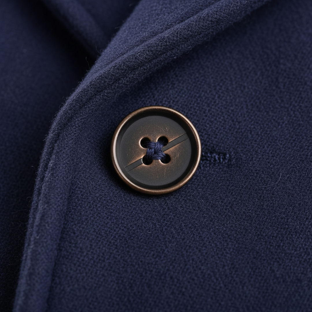 Men's Classic Overcoat Tailored Fit Notched Collar Double-Breasted Formal