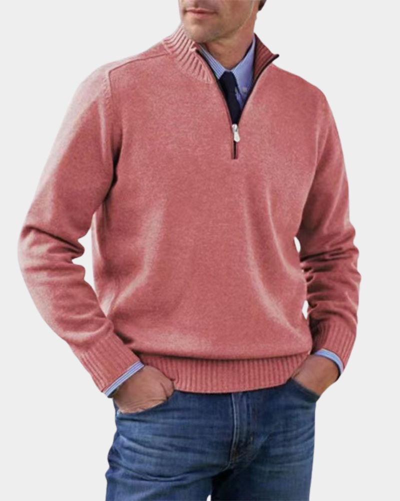 Men's Everyday Zip-Up Sweater Relaxed Fit Long Sleeve Casual Layering