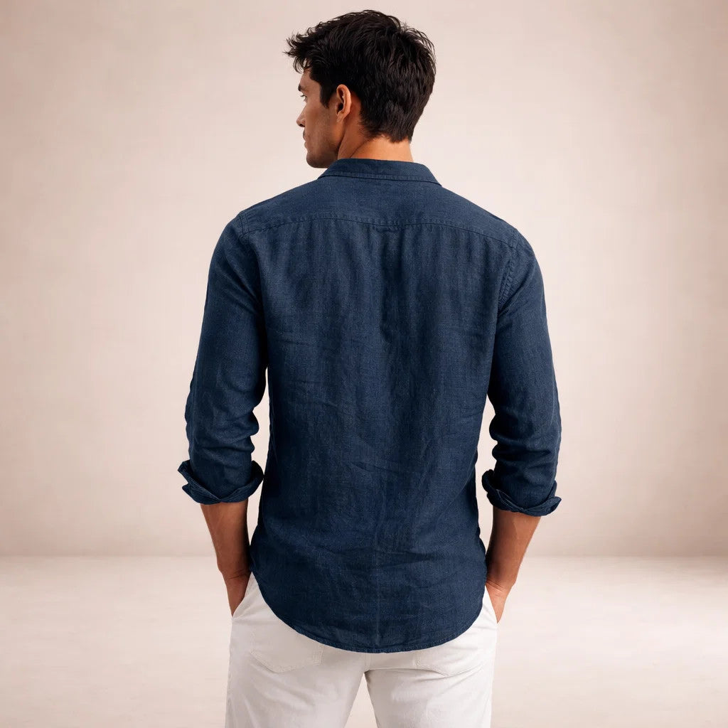Men's Casual Open Collar Shirt | Long Sleeve