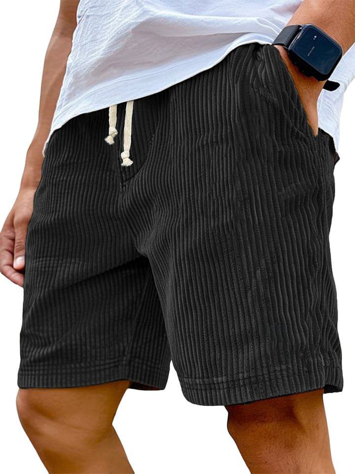 Men's Corduroy Shorts Relaxed Fit Drawstring Waist Casual Everyday Wear