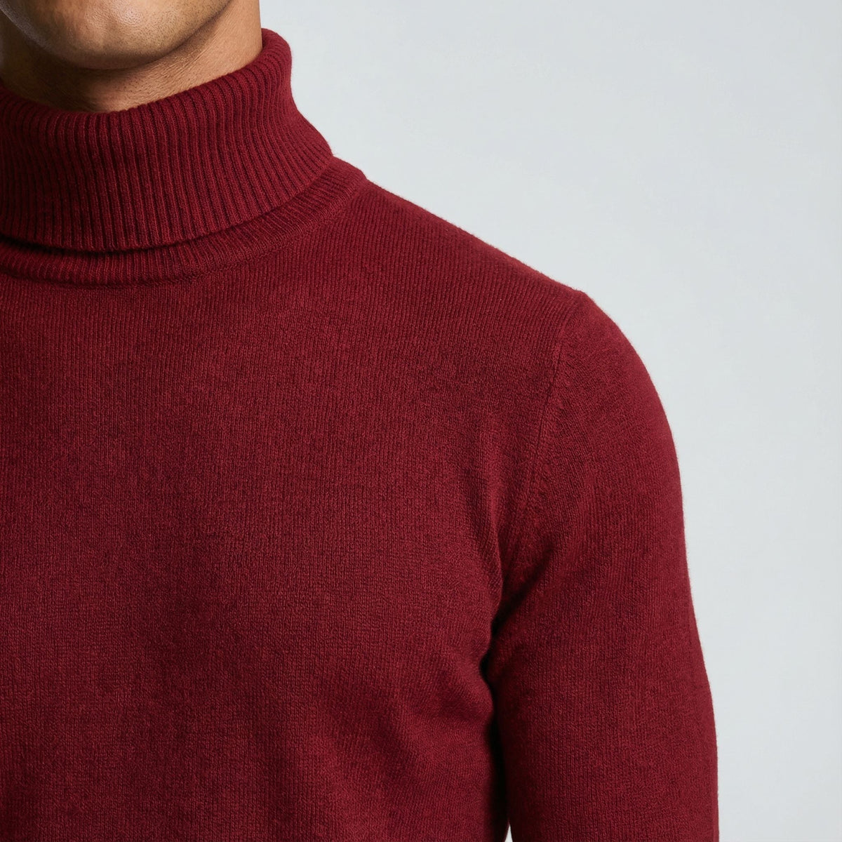 Men's Timeless Roll Neck Jumper Relaxed Fit Long Sleeve Classic Casual Wear
