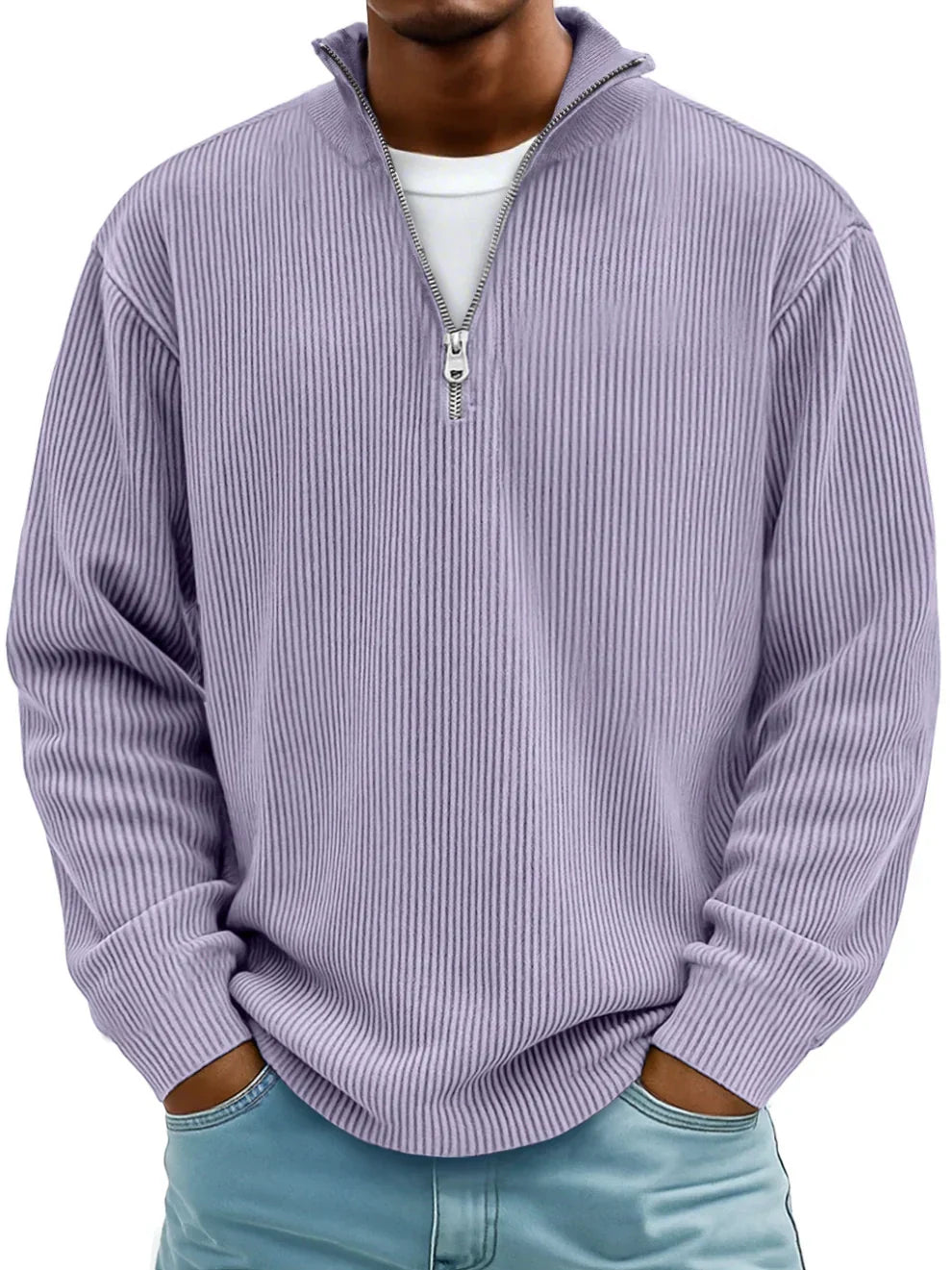 Men's Trendy Knit Jumper Casual Fit Long Sleeve Crew Neck Everyday Wear