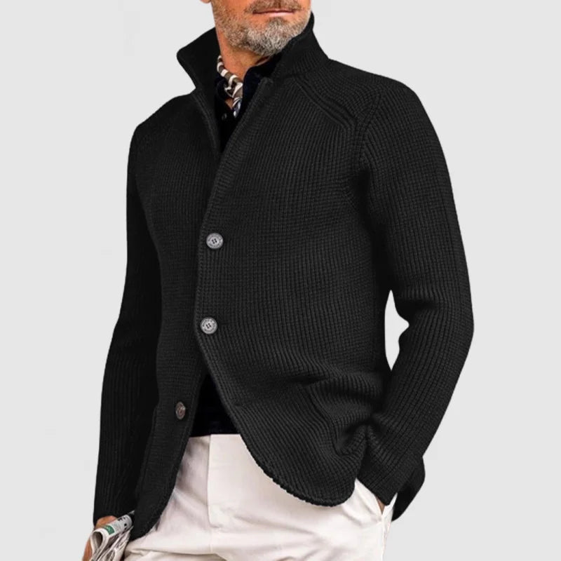 Men's Elegant Vintage Cardigan Long Sleeve Open Front Classic Stylish