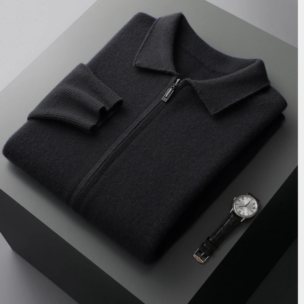 Men's Timeless Zip Cardigan Relaxed Fit Long Sleeve Classic Layering Casual