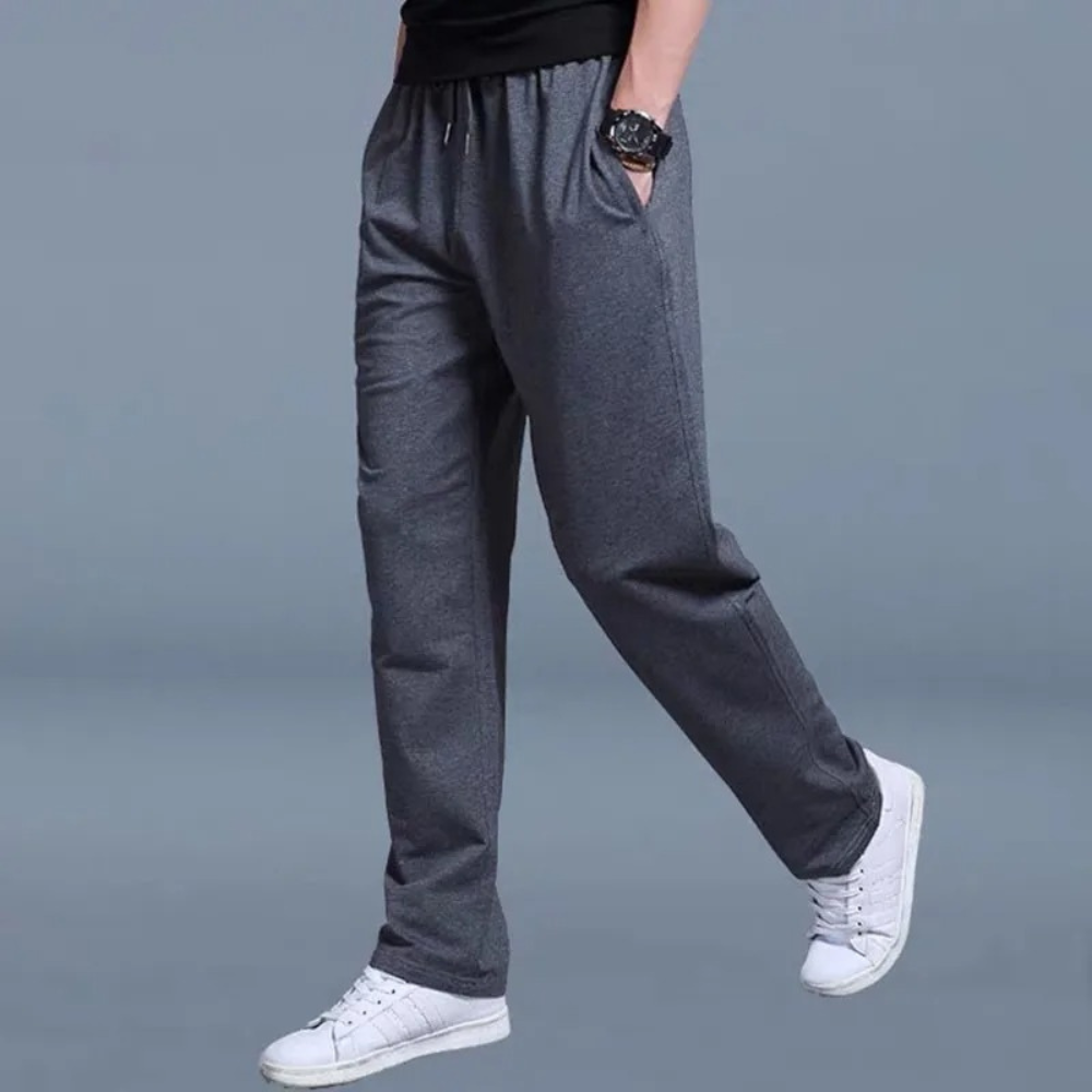 Men's Jogging Pants with Elastic Waist and Straight Leg