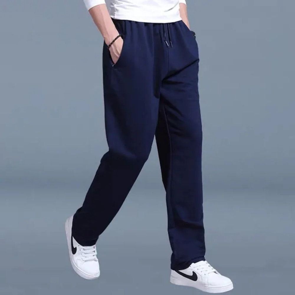 Men's Jogging Pants with Elastic Waist and Straight Leg