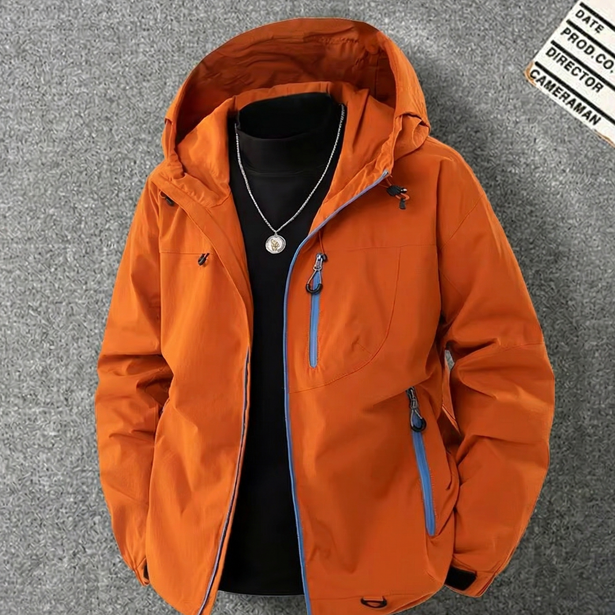 Men's Windbreaker Jacket Packable Full-Zip Outdoor Casual