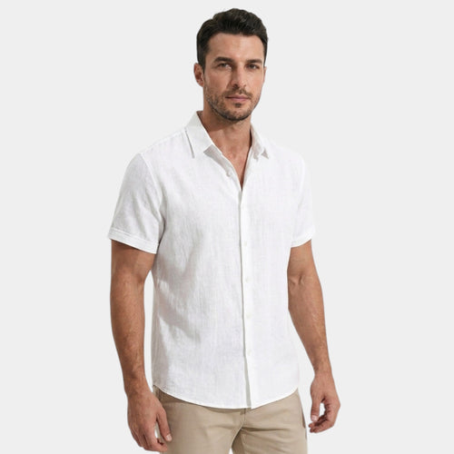 Men's Button-Up Shirt Short-Sleeve Collared Casual Holiday Beach Smart-Casual Relaxed Everyday Declan