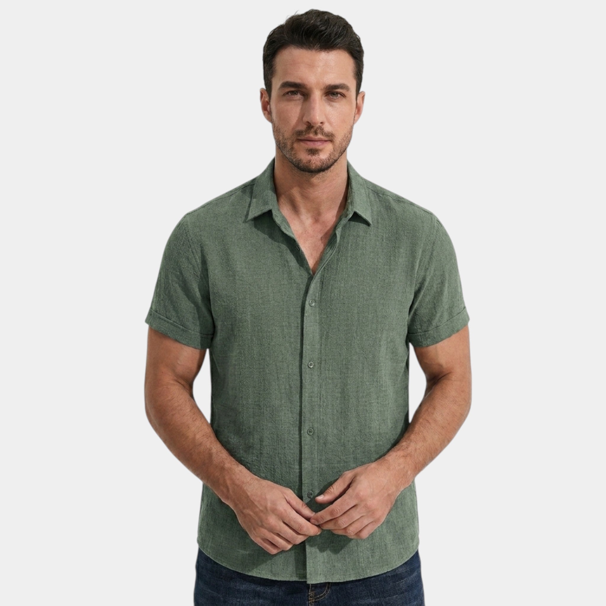 Men’s Button Up Shirt Summer Casual