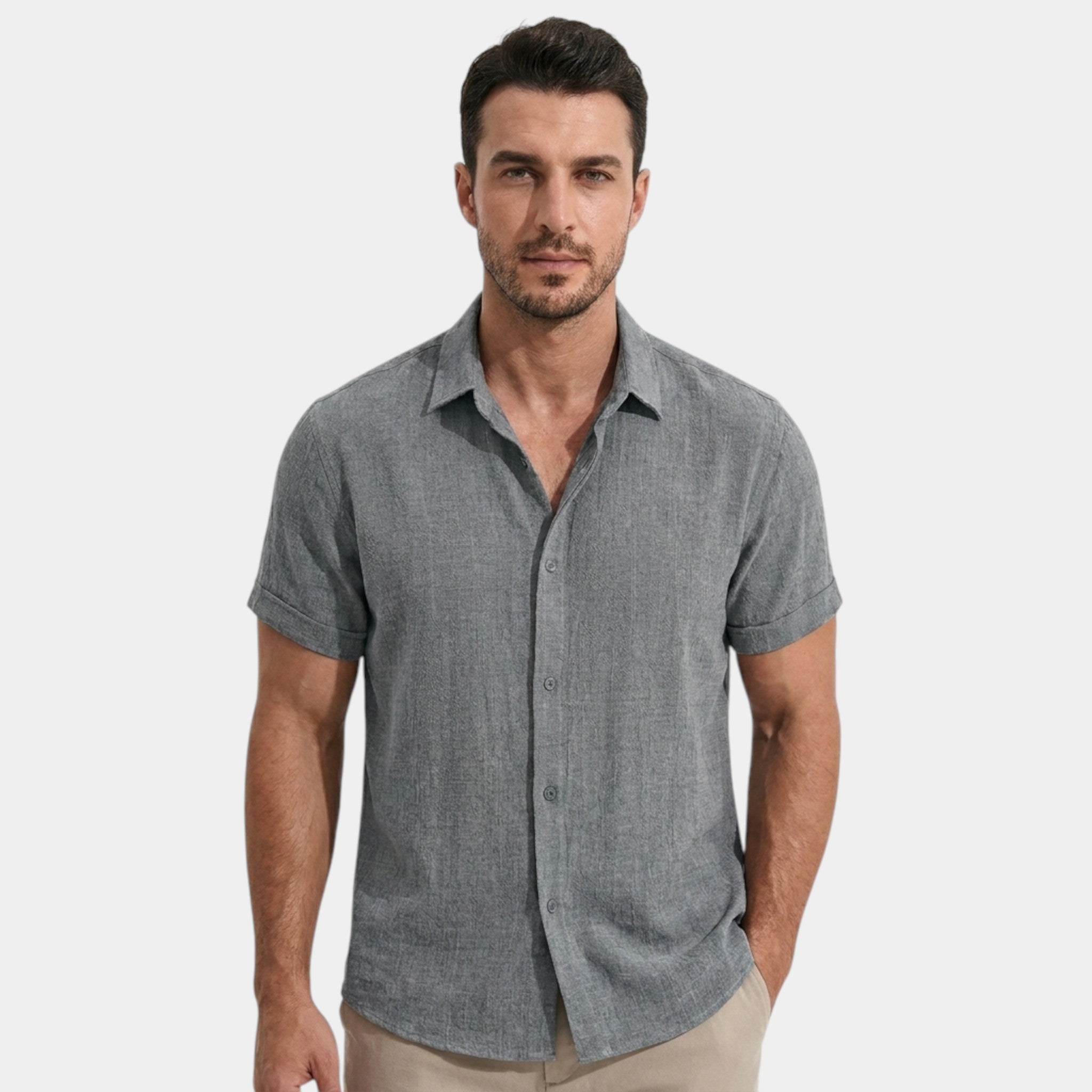 Men’s Button Up Shirt Summer Casual