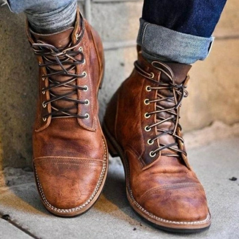 Men's Stylish Lace-Up Boots | Trendy