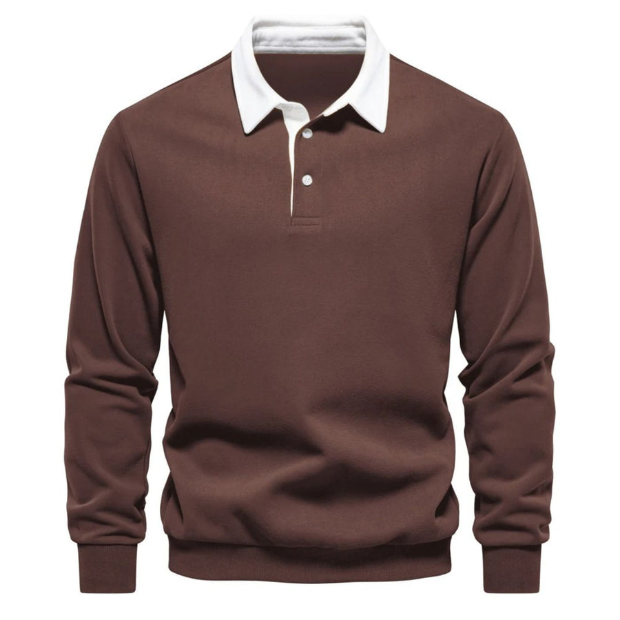Men's Casual Sweater Collared Long Sleeve Relaxed Fit Everyday Wear