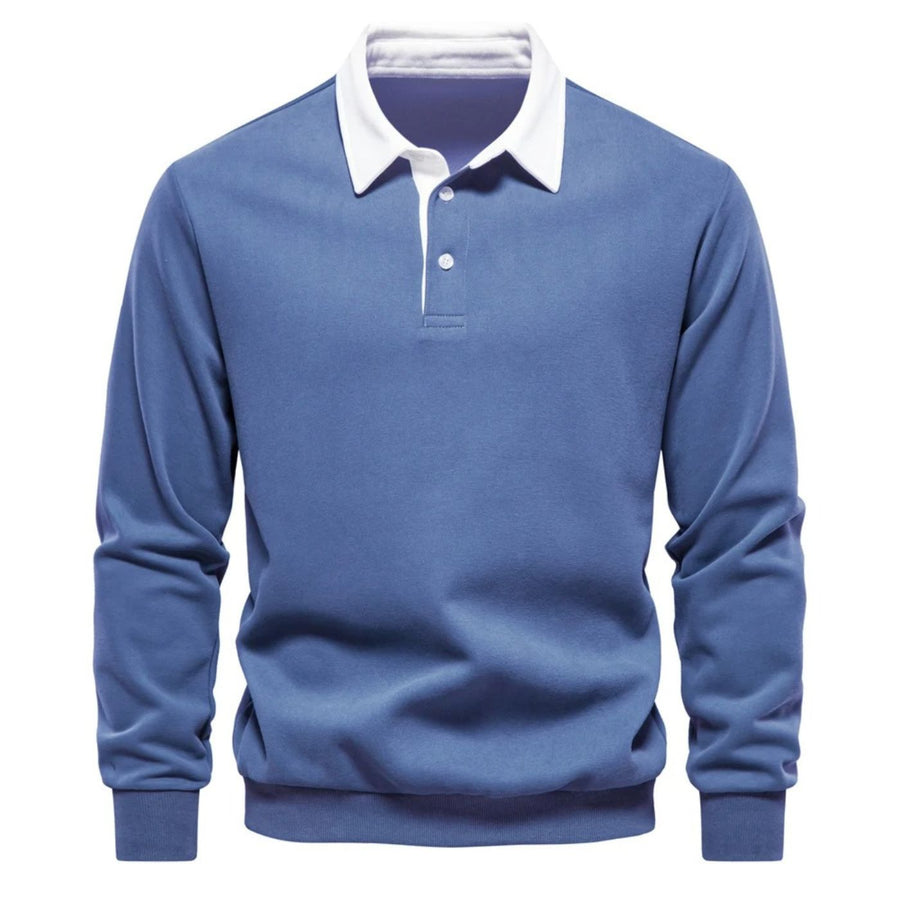Men's Casual Sweater Collared Long Sleeve Relaxed Fit Everyday Wear