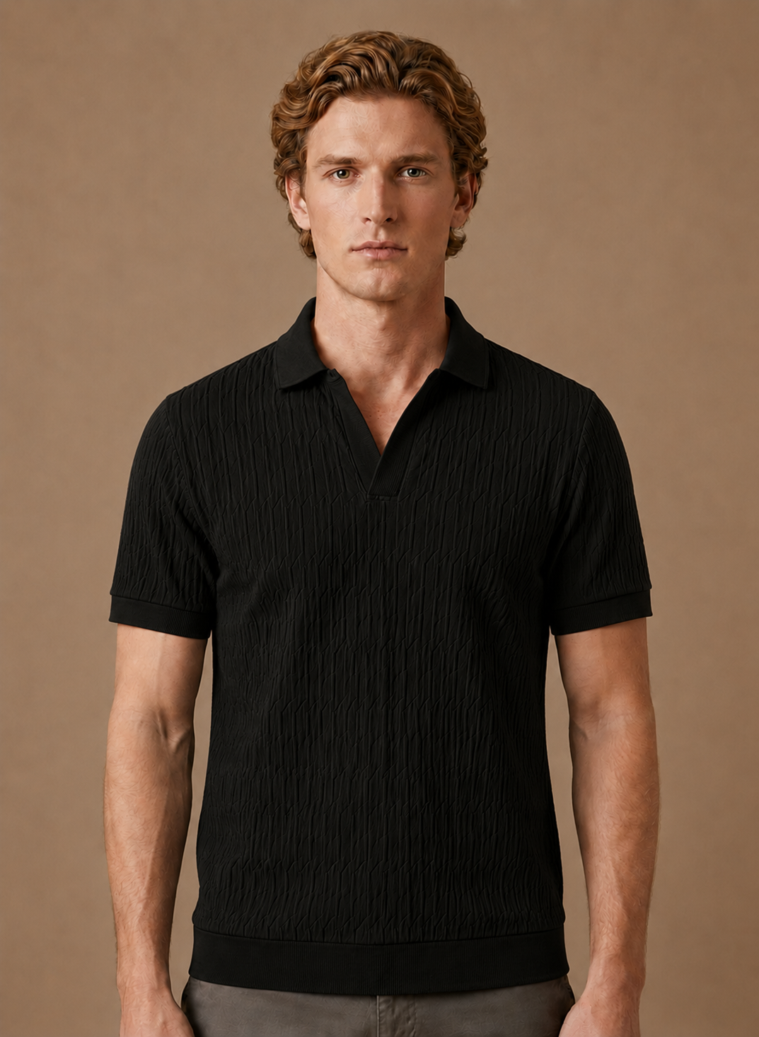 Men's Casual Knit Polo Shirt | Textured Summer Style