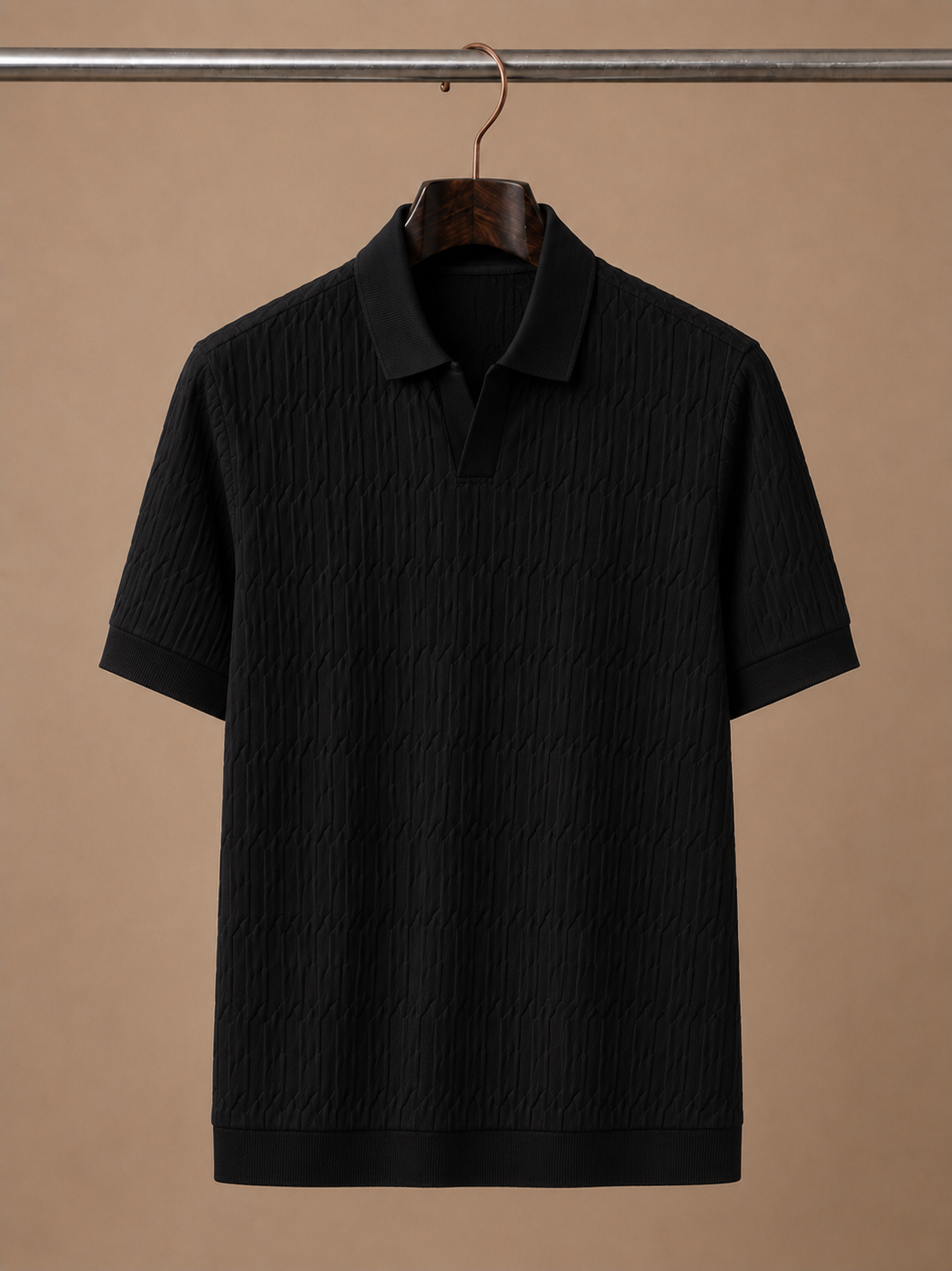 Men's Casual Knit Polo Shirt | Textured Summer Style