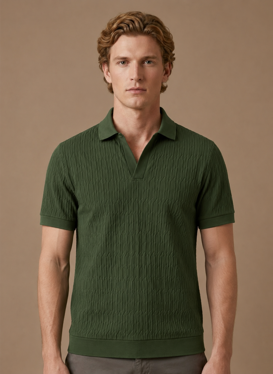 Men's Casual Knit Polo Shirt | Textured Summer Style