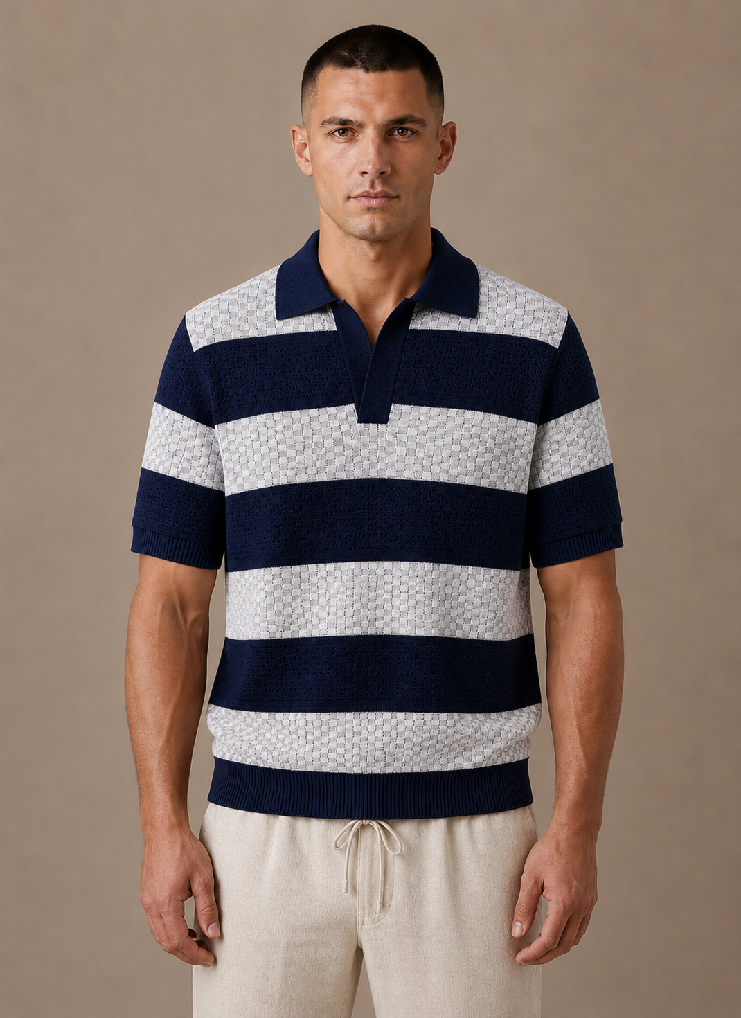 Men's Stylish Striped Polo Shirt | Smart Casual Fit