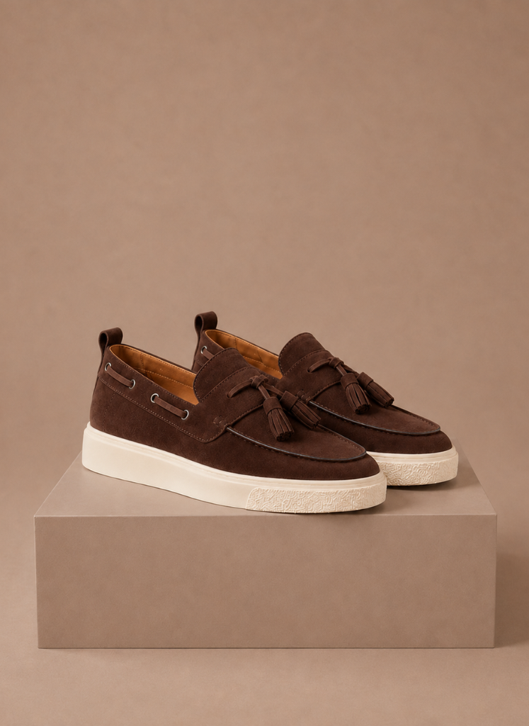 Men's Suede Slip-On Loafers Casual Tassel Design Everyday Footwear