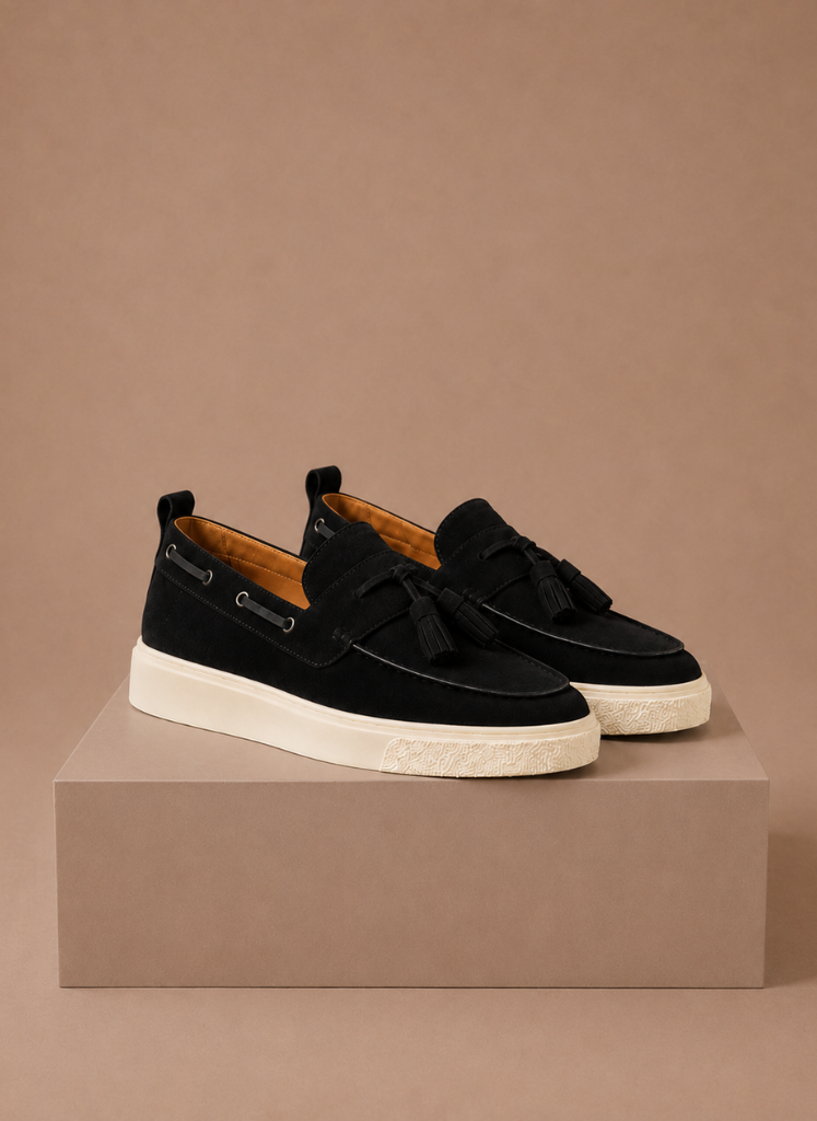Men's Suede Slip-On Loafers Casual Tassel Design Everyday Footwear