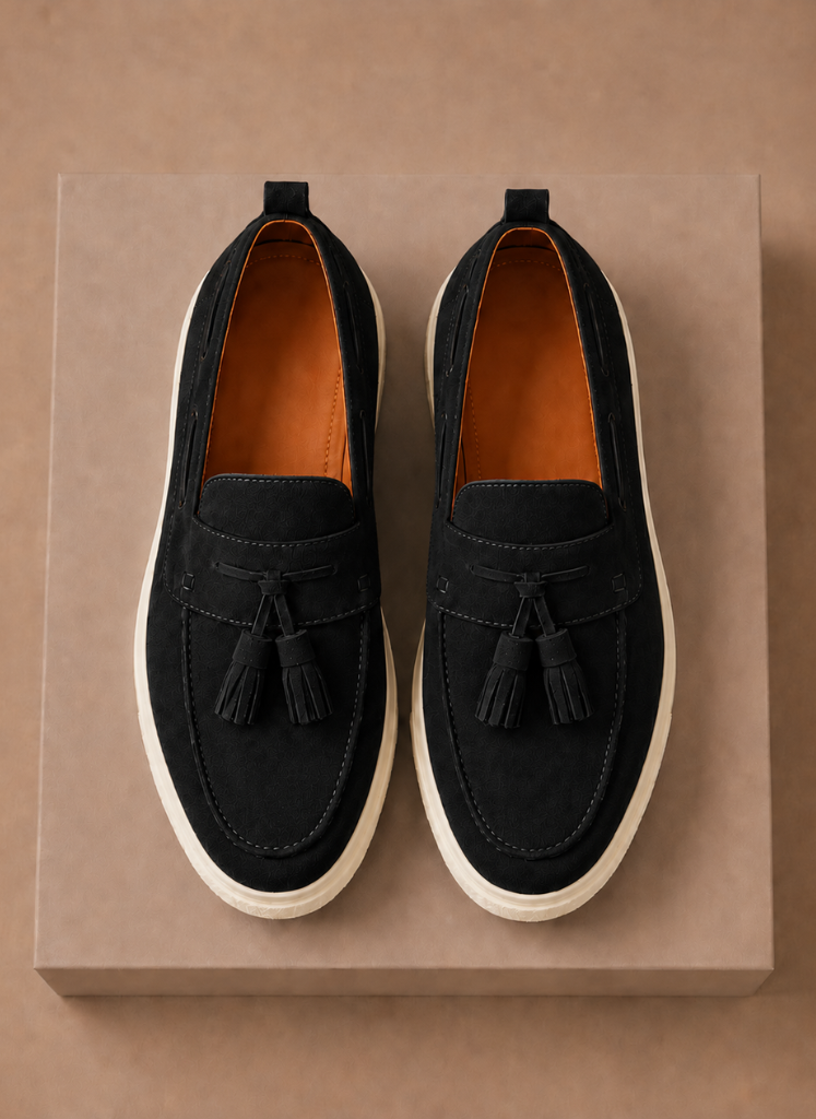 Men's Suede Slip-On Loafers Casual Tassel Design Everyday Footwear