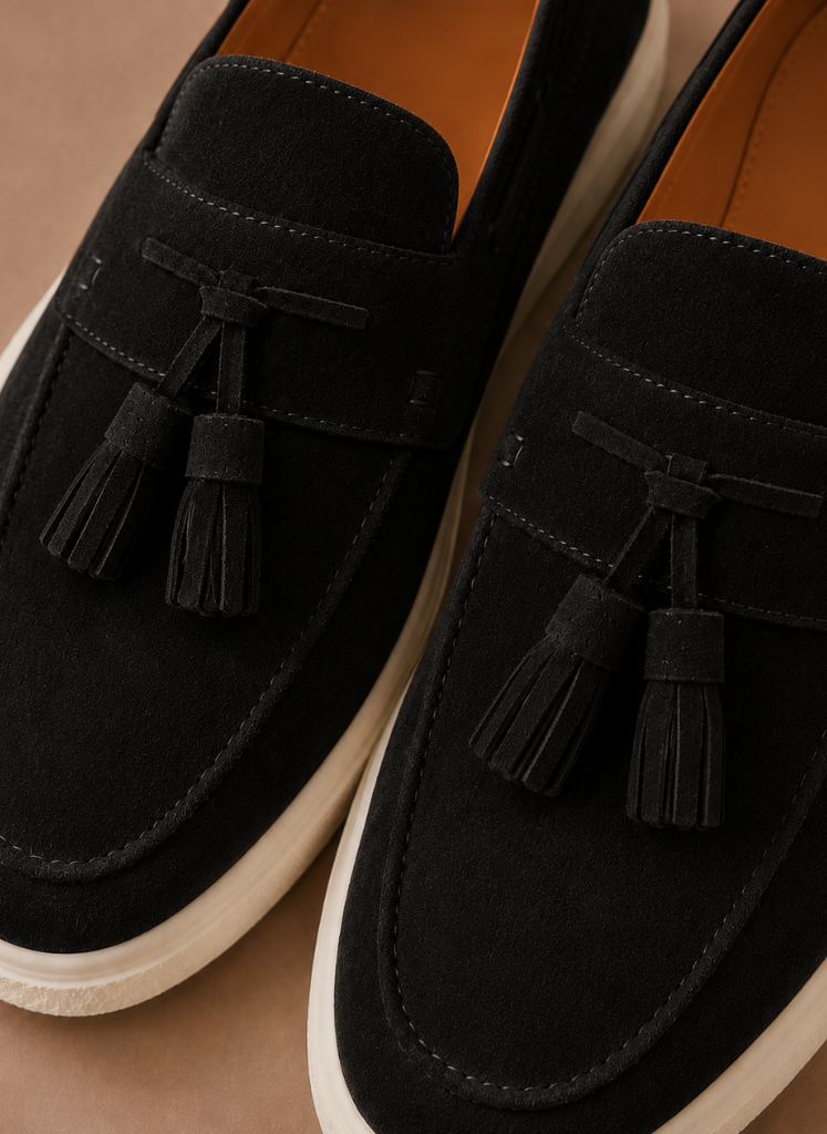 Men's Suede Slip-On Loafers Casual Tassel Design Everyday Footwear
