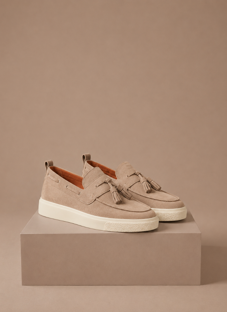 Men's Suede Slip-On Loafers Casual Tassel Design Everyday Footwear