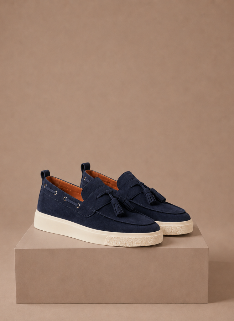 Men's Suede Slip-On Loafers Casual Tassel Design Everyday Footwear