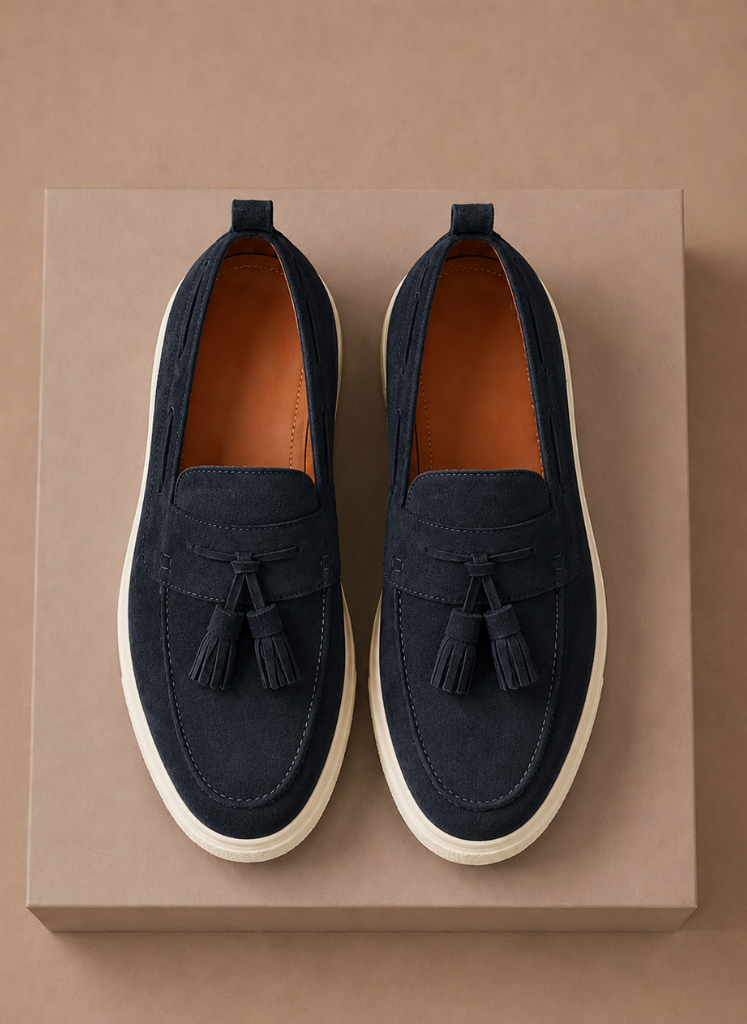 Men's Suede Slip-On Loafers Casual Tassel Design Everyday Footwear