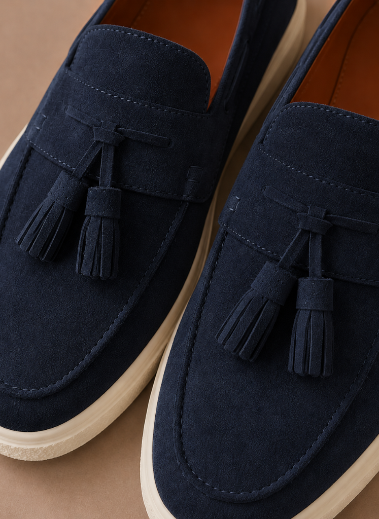 Men's Suede Slip-On Loafers Casual Tassel Design Everyday Footwear