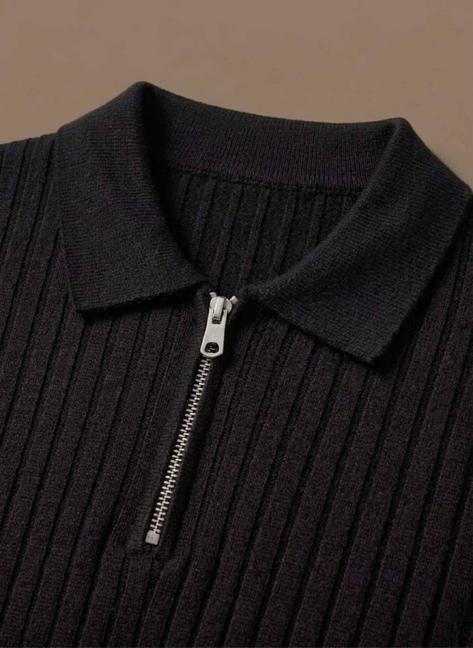Men's Stylish Striped Knit Polo Shirt | Short Sleeve