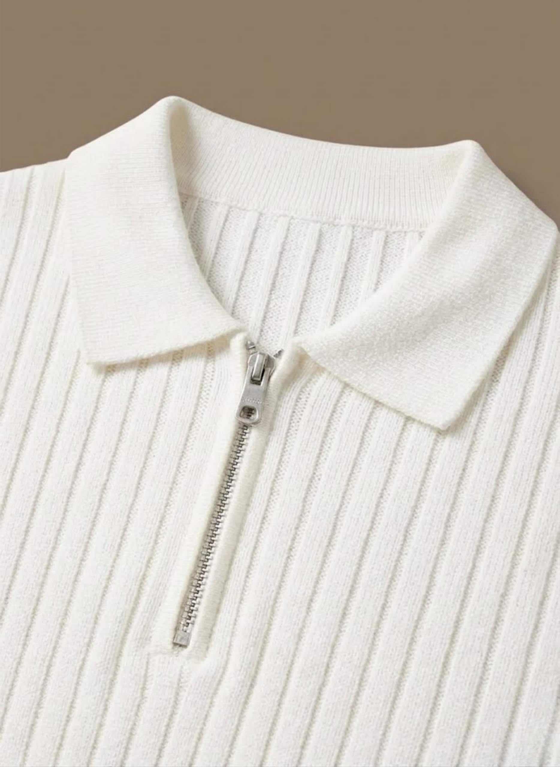 Men's Stylish Striped Knit Polo Shirt | Short Sleeve