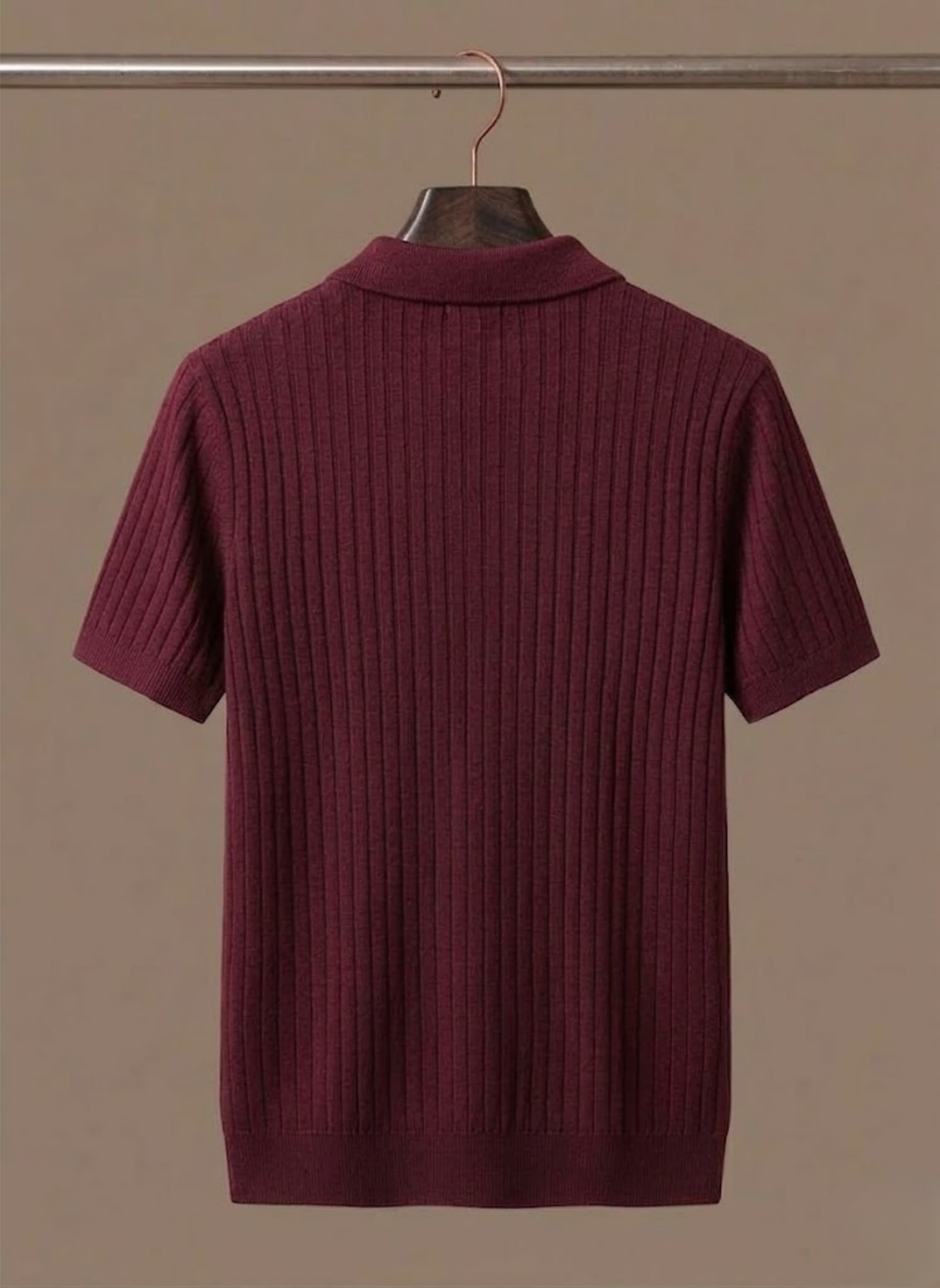 Men's Stylish Striped Knit Polo Shirt | Short Sleeve