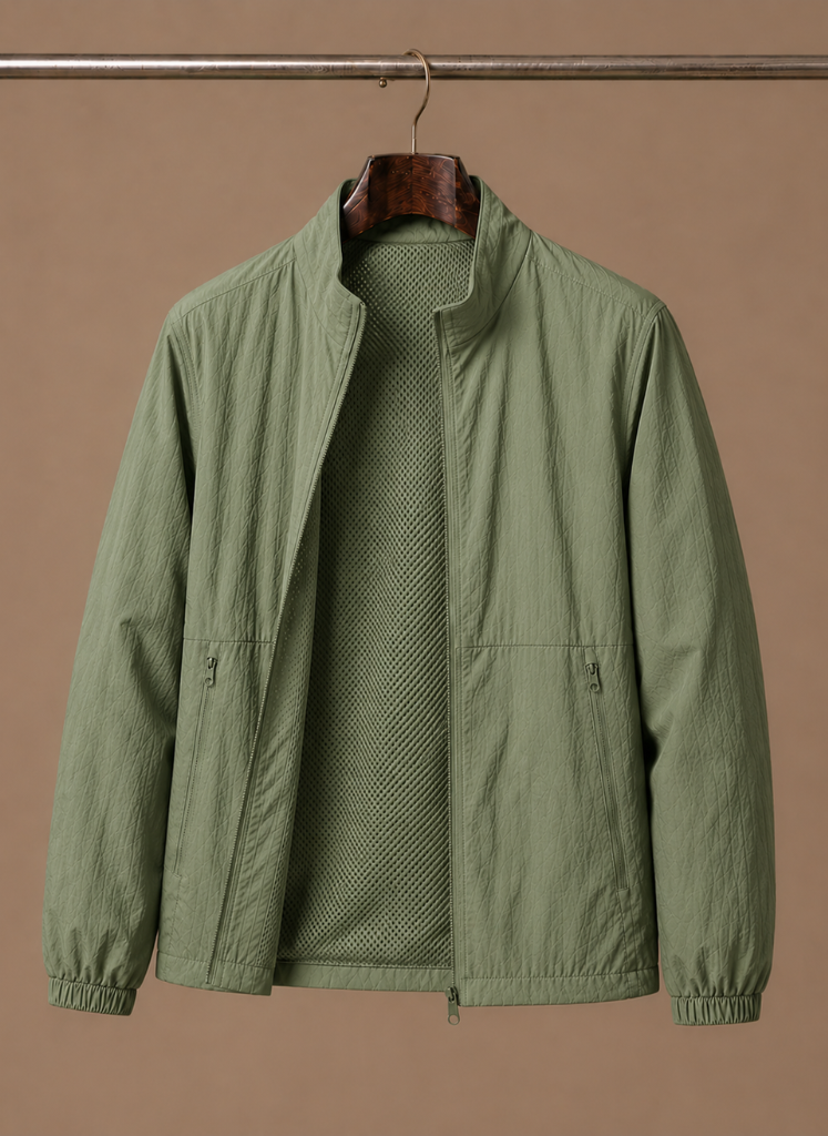 Men's Casual Jacket Lightweight Full-Zip Stand Collar Layering Everyday Smart-Casual Outdoor Versatile Cody