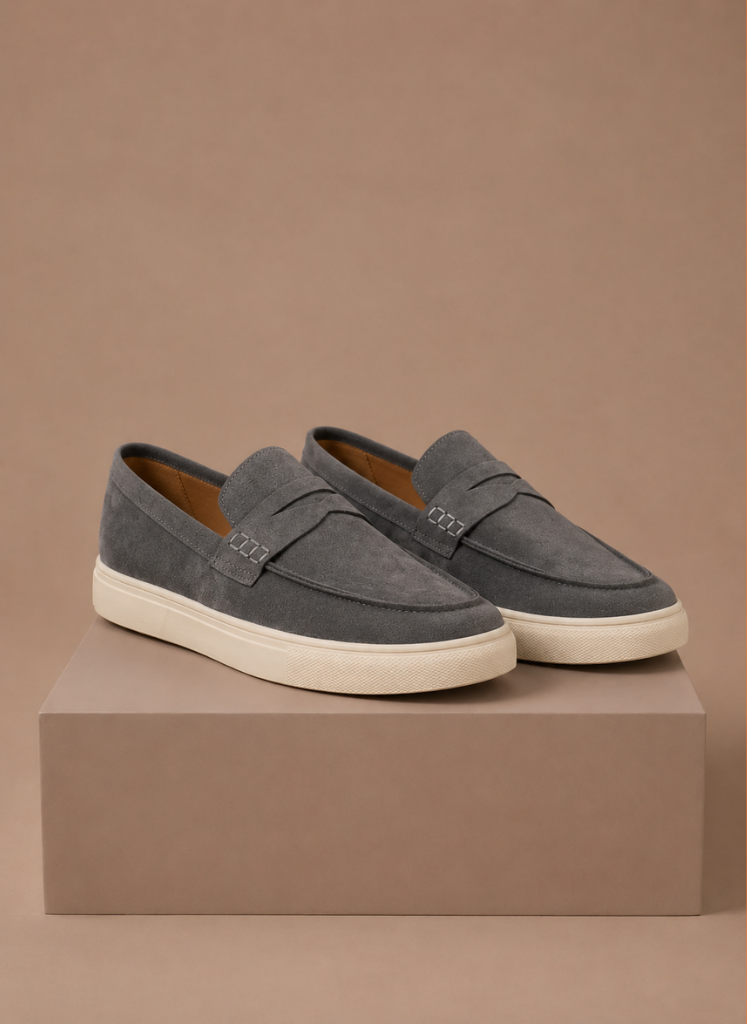 Men's Suede Penny Loafers Slip-On Lightweight Casual Everyday Stylish