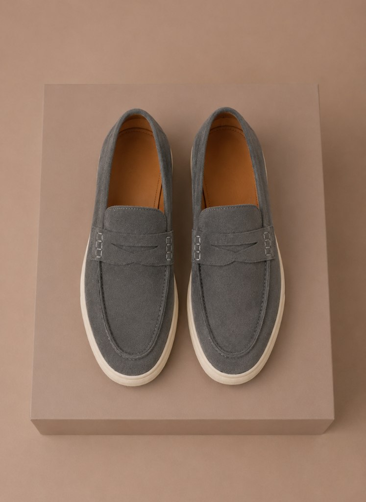 Men's Suede Penny Loafers Slip-On Lightweight Casual Everyday Stylish