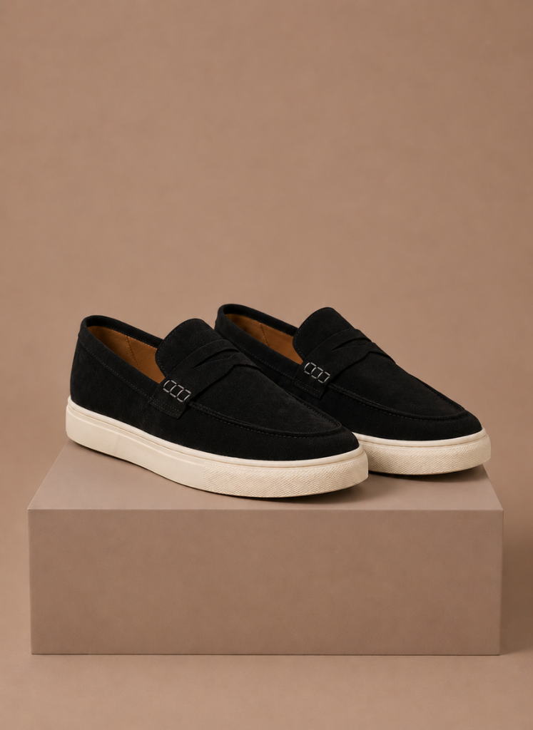 Men's Suede Penny Loafers Slip-On Lightweight Casual Everyday Stylish