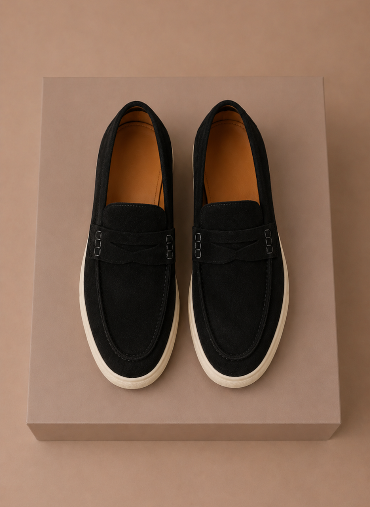 Men's Suede Penny Loafers Slip-On Lightweight Casual Everyday Stylish