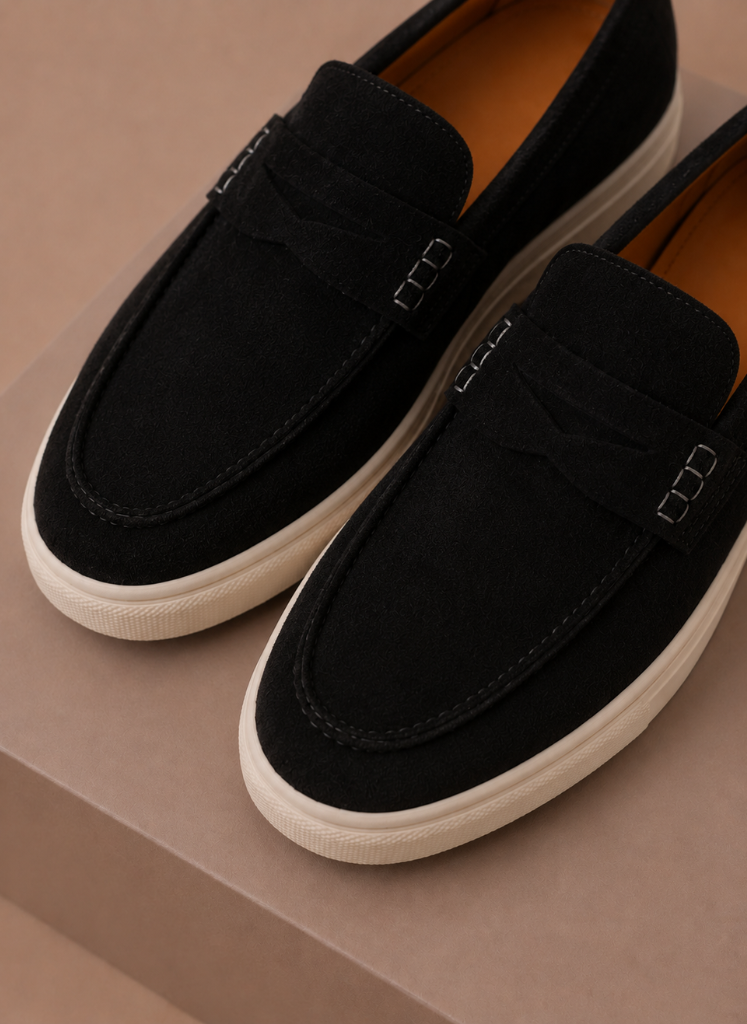 Men's Suede Penny Loafers Slip-On Lightweight Casual Everyday Stylish