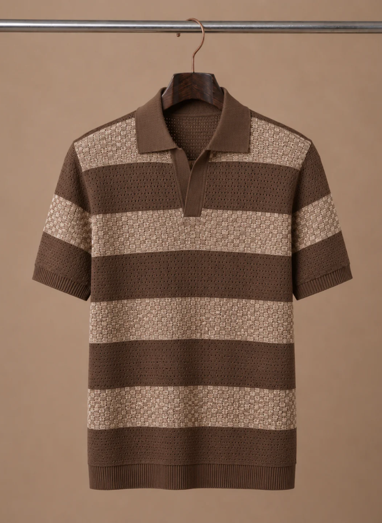 Men's Stylish Striped Polo Shirt | Smart Casual Fit