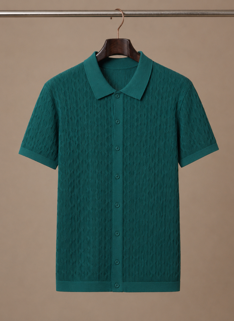 Men's Stylish Textured Polo Shirt | Smart Casual