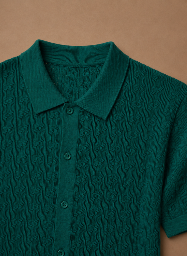 Men's Stylish Textured Polo Shirt | Smart Casual