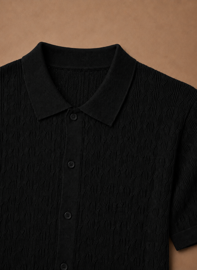 Men's Stylish Textured Polo Shirt | Smart Casual