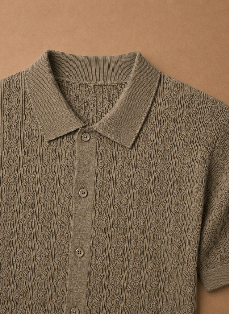Men's Stylish Textured Polo Shirt | Smart Casual